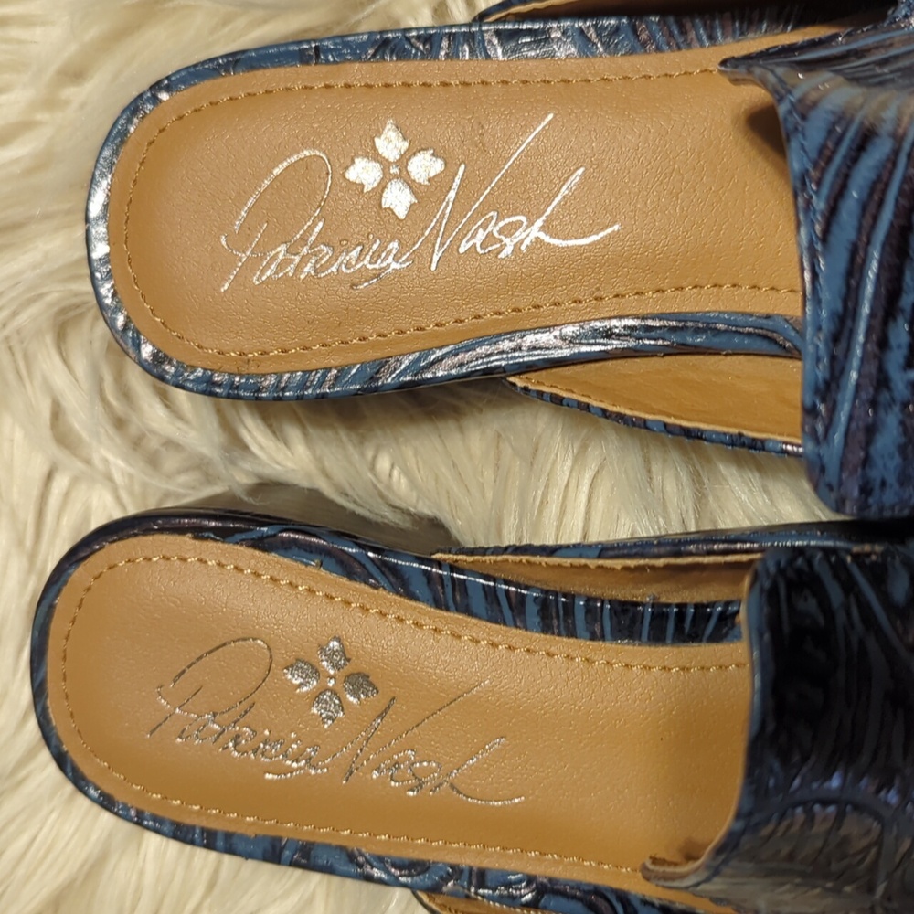 Blue Patricia Nash slip on mules shoes sz 6M - Picture 4 of 6